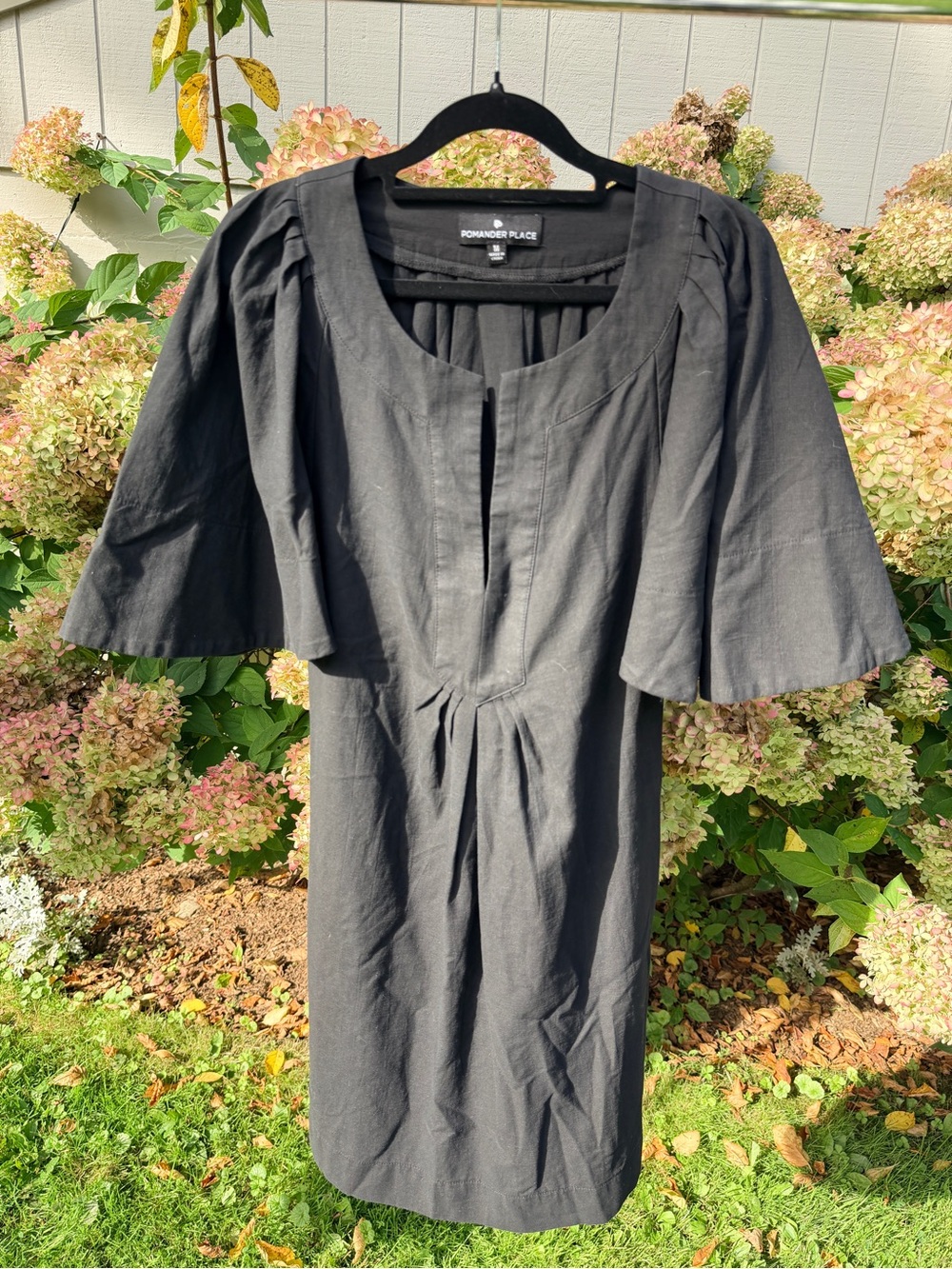 Pomander Place Black Midi Dress with Flutter Sleeves